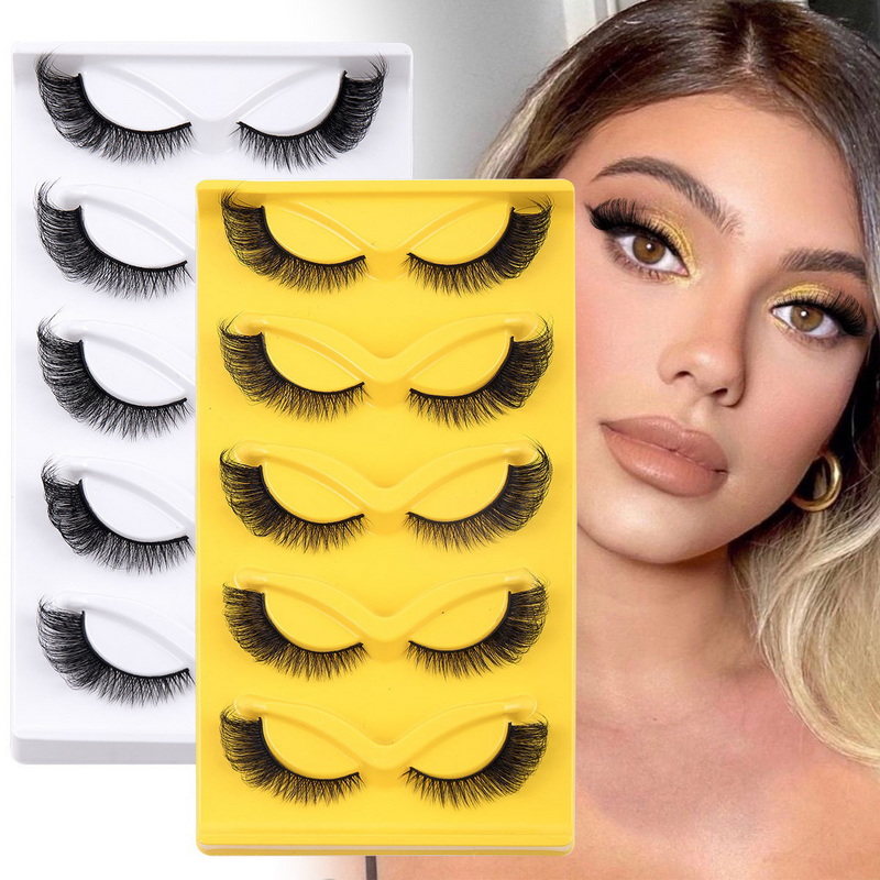 Uglam 5 pairs Women Beauty False Eyelashes Thick Long Eye Lashes Fox Eye Extension